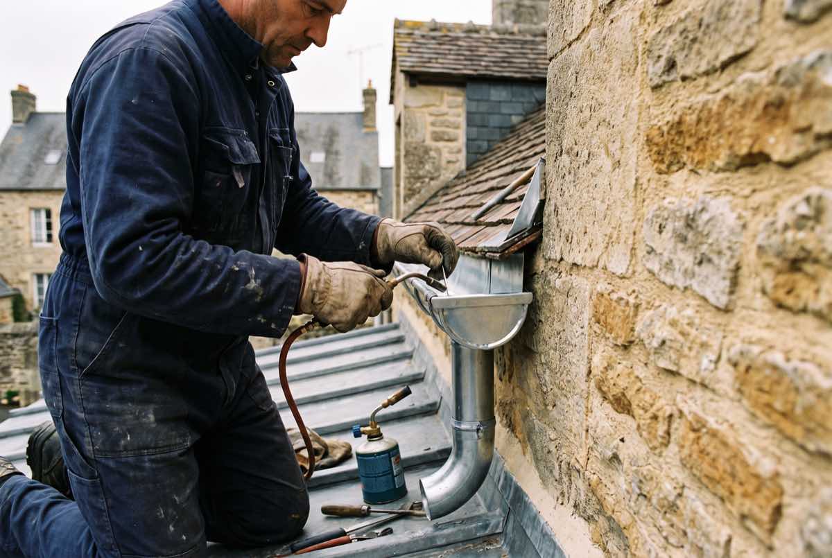 Zinguerie en zinc posée par Toitures Lemoine, couvreur à Bayeux